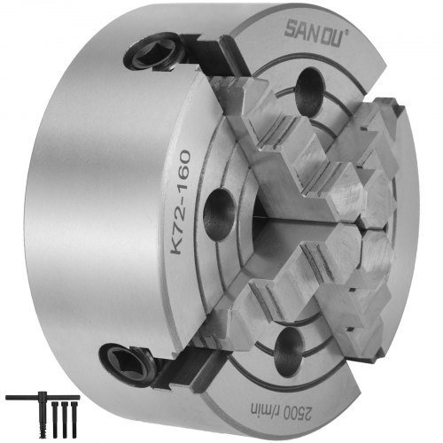 Mandril De Torno De Metal De 4 Mordazas De 160 Mm (6 ") Mordazas Independientes