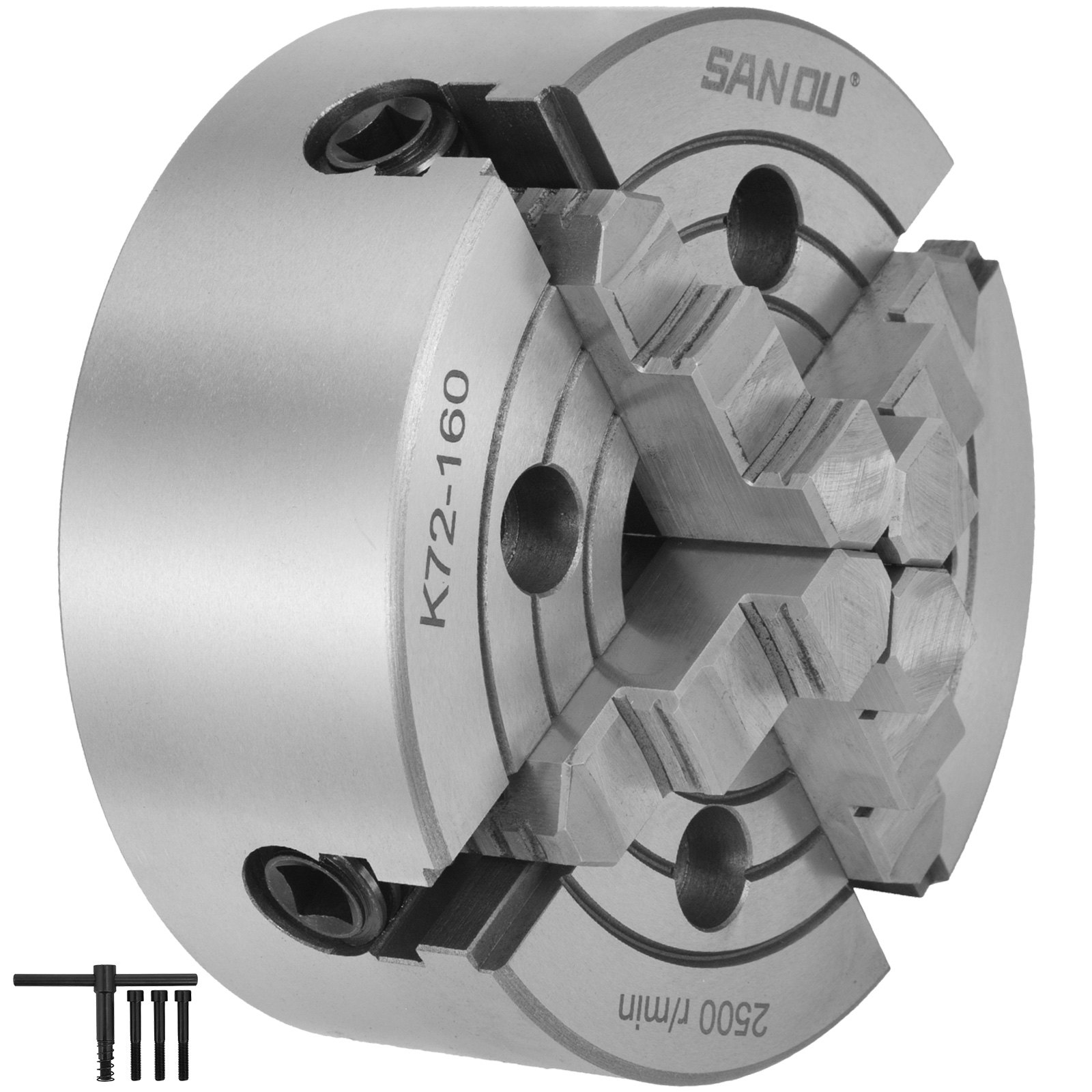 Mandril De Torno De Metal De 4 Mordazas De 160 Mm (6 ") Mordazas Independientes