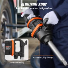 VEVOR Llave de impacto neumática de 1" Pistola de impacto 3160 pies-lbs Salida de torque inverso 5000 RPM Mango en D para tareas de camiones, entusiastas de la automoción, mecánicos profesionales