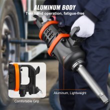VEVOR Llave de impacto neumática de 1 pulgada, pistola de impacto neumática de salida de par inversa de hasta 5500 pies-libras con yunque extendido de 8 pulgadas para reparaciones y mantenimiento de