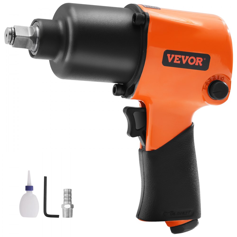 VEVOR Llave de impacto neumática Pistola de impacto de 1/2" Unidad cuadrada 880 ft-lbs Par de aflojamiento 7500 RPM para tareas Camiones, equipos, entusiastas de la automoción, mecánicos profesionales