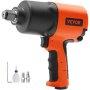 Llave de impacto de aire VEVOR, impulsor cuadrado de 3/4", 1870 ft-lb, torque para romper tuercas, 90-120 PSI
