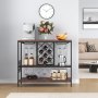 VEVOR  Mueble de Bar industrial,  Carga de 82 kg, Mesa de Vino para Licores y Copas con Soporte de Vidrio y Estante para Vino, Gabinete de Vino de Madera Independiente para Sala de Estar, Bar en Casa