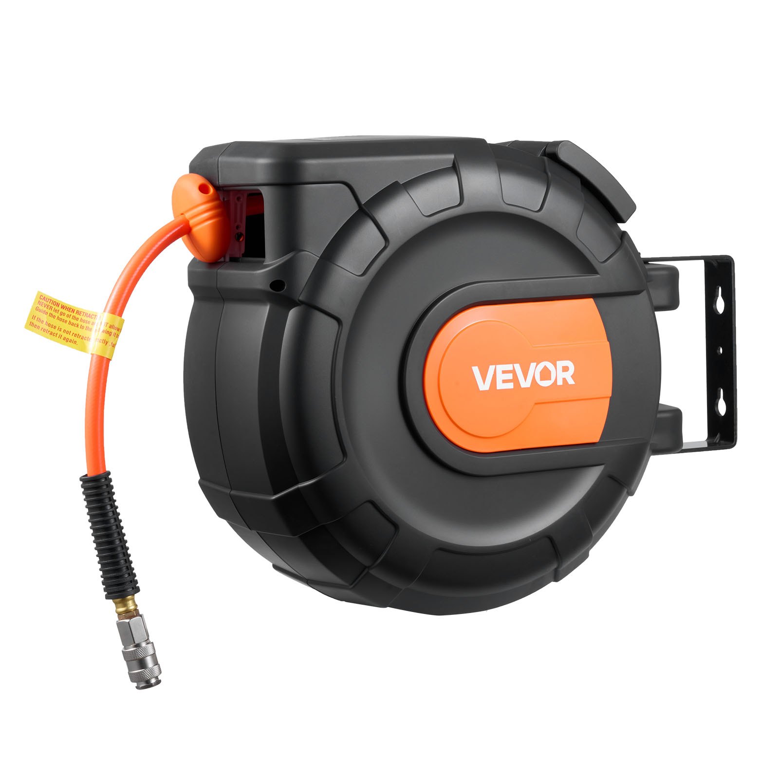 VEVOR Carrete de Manguera de Aire Retráctil 20 m x 9,5 mm, Manguera para Compresor de Aire Presión Máxima de 300 PSI, con Entrada de 2 m, Montaje en Techo o Pared Giratorio de 180°, para Garaje