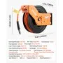 VEVOR Carrete de Manguera de Aire Retráctil 15 m x 9,5 mm, Manguera para Compresor de Aire Presión Máxima de 300 PSI, con Entrada de 1 m, Montaje en Techo o Pared Giratorio de 180° para Talleres