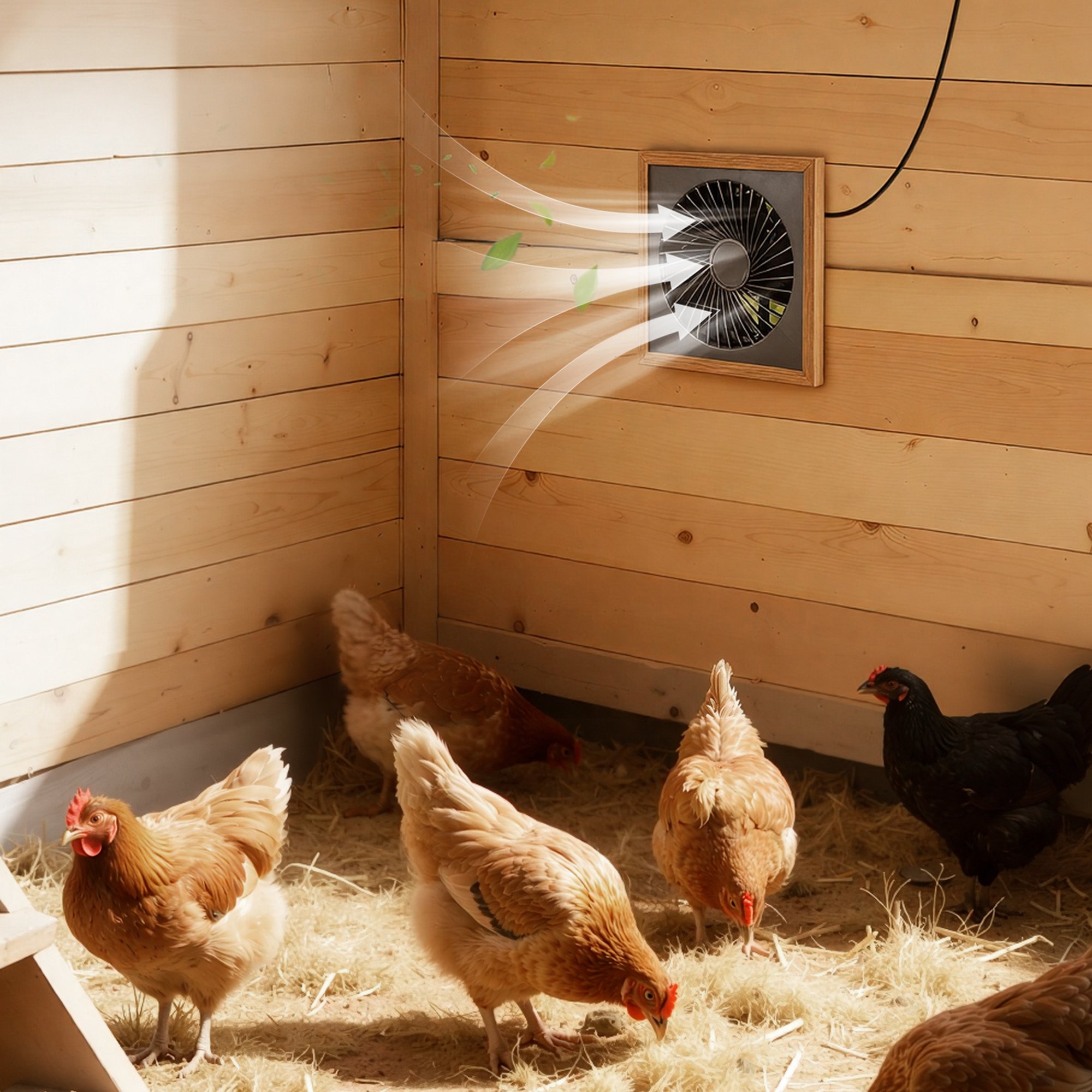 VEVOR Ventilador Solar con Flujo de Aire de 374 m³/h, Panel Solar 25 W Ajustable, Velocidad de 2030 RPM, Intercambio de Aire para Invernadero, Gallinero, Carpa de Cultivo, Montaje en Suelo Techo Pared