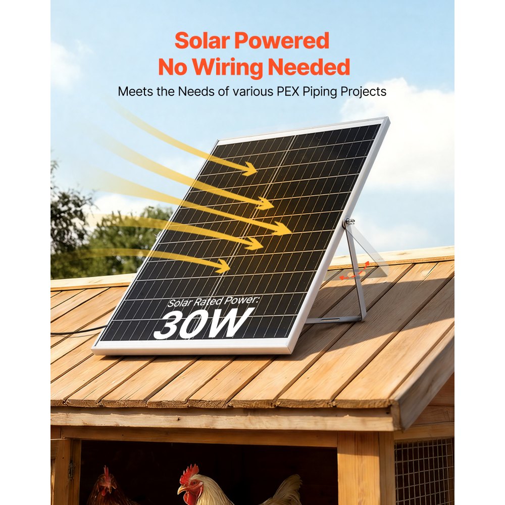 VEVOR Ventilador Solar 400 CFM Doble Ventilador, Panel Solar 30W Ajustable, Alta Velocidad de 2668 RPM, Intercambio de Aire para Invernadero, Gallinero, Carpa de Cultivo, Montaje en Suelo Techo Pared