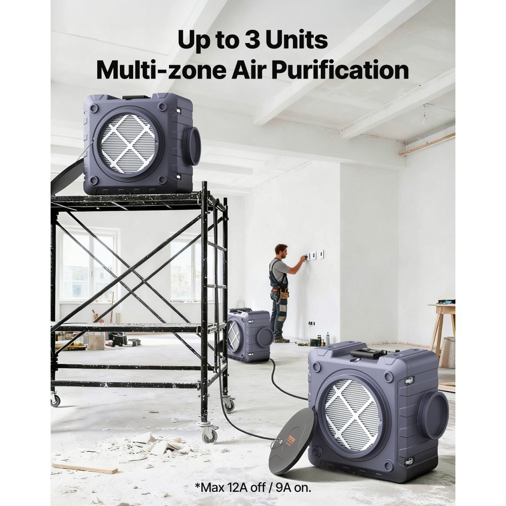 VEVOR Purificador de Aire con Máquina de Aire Negativo Apilable 3 Etapas 550 CFM