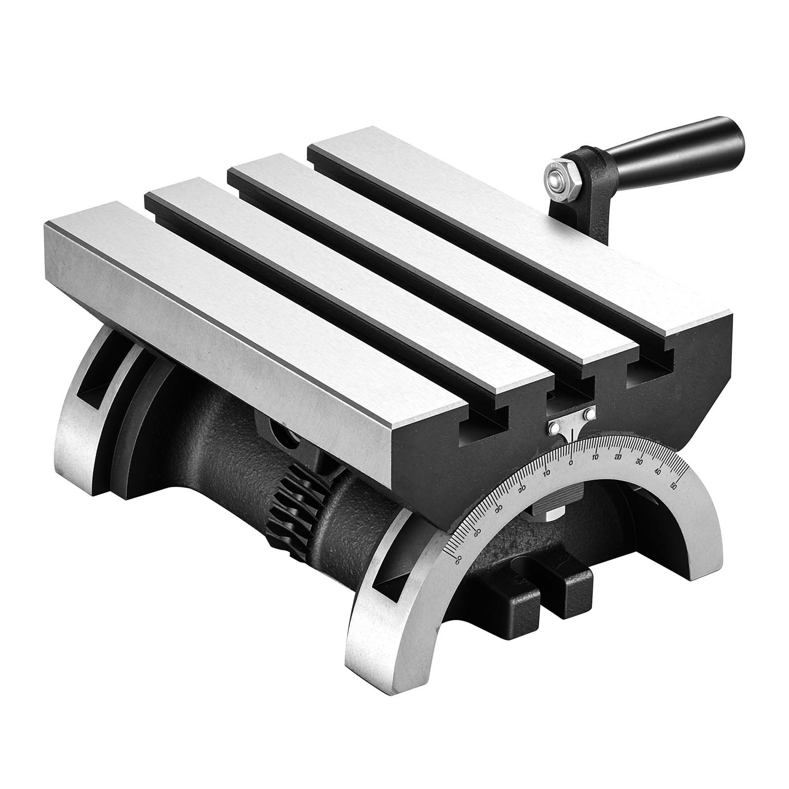 VEVOR Mesa de Fresado Inclinable 18x13 cm, Cuerpo de Hierro Fundido, Robusta y Duradera, Ajuste de 0° a 45° a Izquierda y Derecha, Engranaje Helicoidal, Escala de Precisión, para Fresadora y Taladro