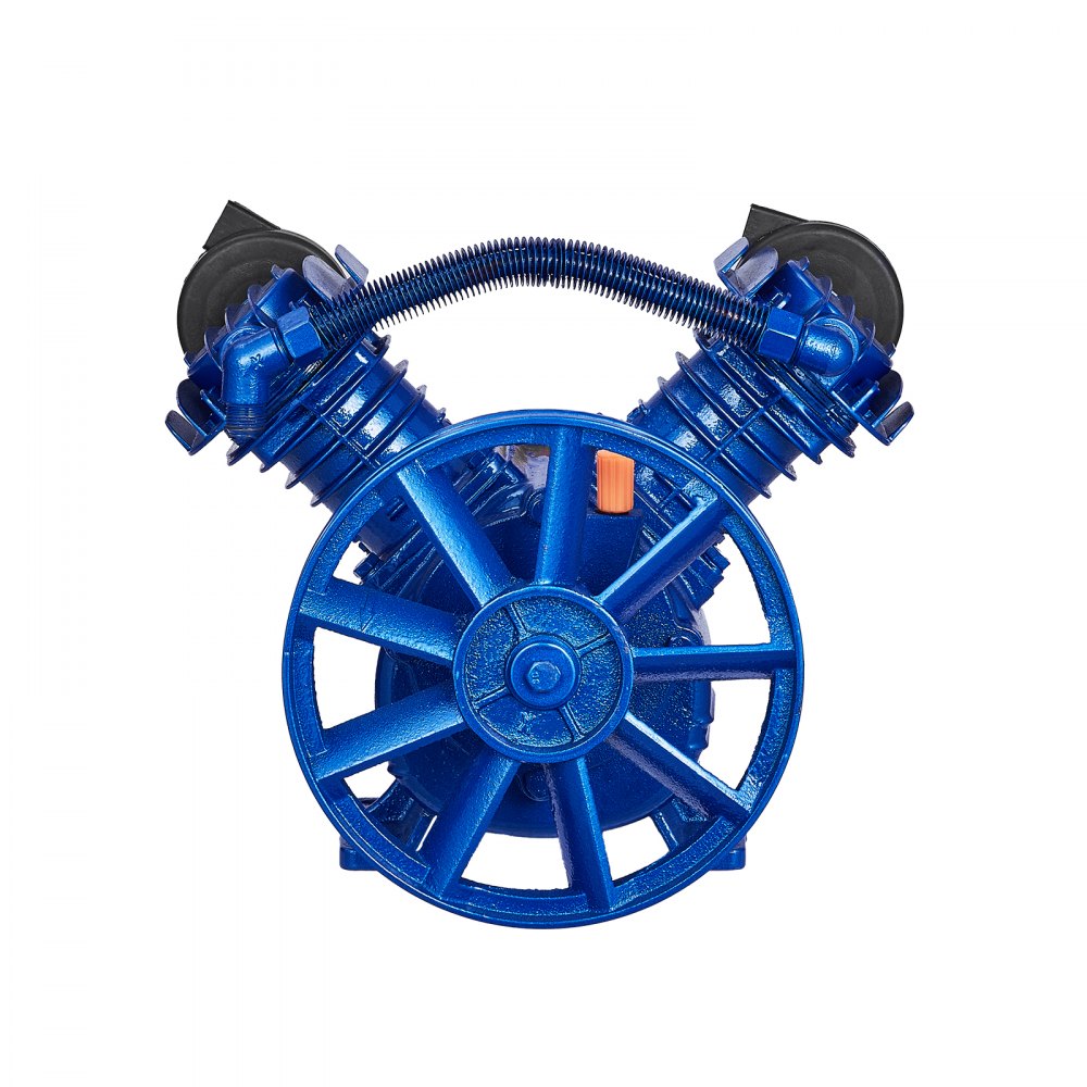 VEVOR Cabezal de Bomba de Compresor de Aire, 3 HP, 6,25 CFM a 90 PSI, Lubricado con Aceite de Cilindro Doble, Hierro Fundido Tipo V de Una Etapa con Presión Máxima de 116 PSI, 350 x 235 x 312 mm