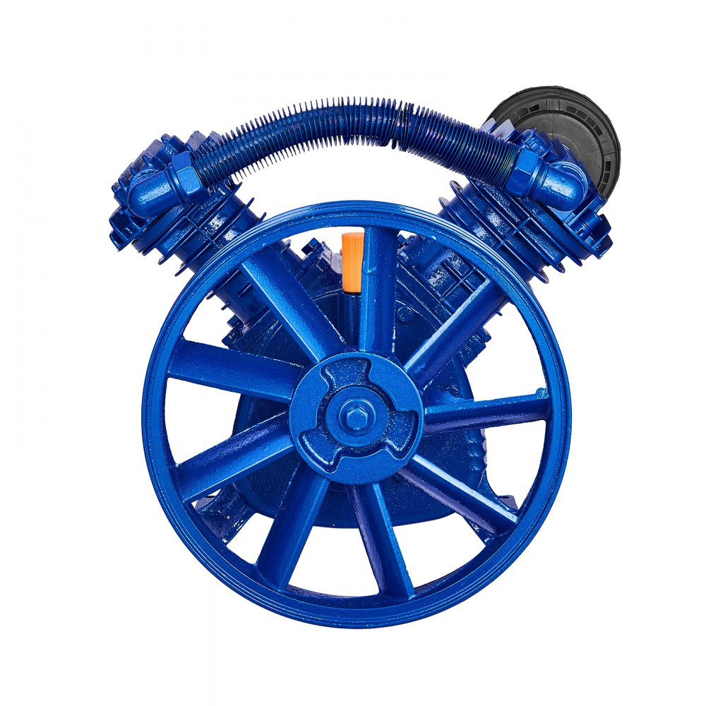 VEVOR Cabezal de Bomba de Compresor de Aire, 5,5 HP 5,75 CFM a 90 PSI, Lubricado con Aceite de Cilindro Doble, Hierro Fundido Tipo V de Doble Etapa con Presión Máxima de 185 PSI, 425 x 300 x 420 mm