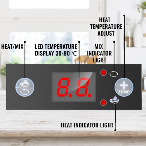 VEVOR Máquina de Chocolate Caliente, 220 V/50 Hz/400 W para Fundidora de Chocolate Desmontable, 400 x 320 x 570 mm y Capacidad 10 L Máquina Dispensadora de Chocolate Caliente para Derretir Chocolate