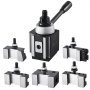 VEVOR Juego de 6 Portaherramientas de Cambio Rápido, Poste de Herramienta Tipo Cuña con Accesorios de Portaherramientas de Torneado, apto para Minitorno y Torno de Metal de 152,4 a 305 mm