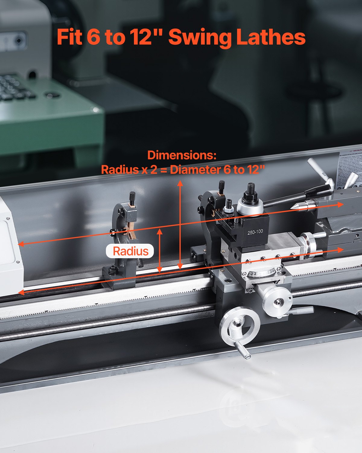 VEVOR Juego de 6 Portaherramientas de Cambio Rápido, Poste de Herramienta Tipo Cuña con Accesorios de Portaherramientas de Torneado, apto para Minitorno y Torno de Metal de 152,4 a 305 mm