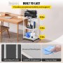 VEVOR Estante para Impresora de 3 Niveles Soporte para Impresora Oficina 48 x 39 x 77cm Soporte Móvil para Impresora con Ruedas Capacidad 70kg Estante Ajustable en Altura para Oficina y Hogar, Blanco