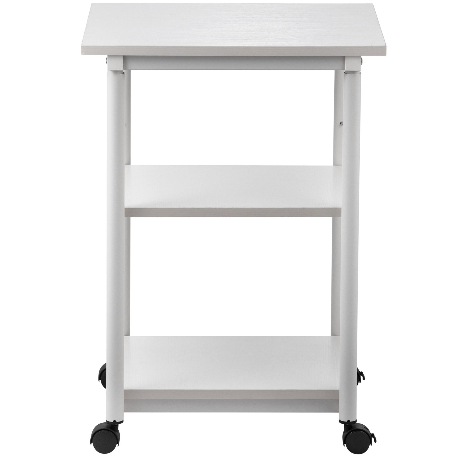 VEVOR Estante para Impresora de 3 Niveles Soporte para Impresora Oficina 48 x 39 x 77cm Soporte Móvil para Impresora con Ruedas Capacidad 70kg Estante Ajustable en Altura para Oficina y Hogar, Blanco