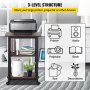 VEVOR Estante para Impresora de 3 Niveles Soporte para Impresora Oficina 48 x 39 x 77 cm Soporte Móvil para Impresora con Ruedas, Altura Ajustable, Material de Acero y Madera para Oficina y Hogar