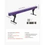 VEVOR Barra de Equilibrio para Niños, Altura Ajustable 5 Niveles de 170/380/470/540/565 mm, Carga hasta 158,7 kg, Color Morado, para la Coordinación y el Control Corporal, 2450 x 430 x 180 mm
