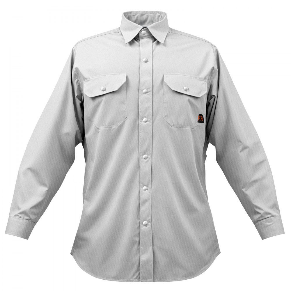 VEVOR Chaqueta de Soldadura Resistente al Fuego, Talla L, Algodón, Resistente al Calor Lavable a Máquina con Cuello, Puños y Bolsillos Ajustables, ATPV 9,2 cal/cm², 850,9 x 1295,4 x 647,7 mm, Gris