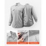VEVOR Chaqueta de Soldadura Resistente al Fuego, Talla L, Algodón, Resistente al Calor Lavable a Máquina con Cuello, Puños y Bolsillos Ajustables, ATPV 9,2 cal/cm², 850,9 x 1295,4 x 647,7 mm, Gris