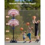 VEVOR Soporte de Baloncesto Portátil, Aro de Baloncesto Ajustable en Altura de 1,6 a 2,1 m, con Red de Nailon y Ruedas, para Patio o Piscina, 710 x 1260 x 2470 mm, para Diversión al Aire Libre