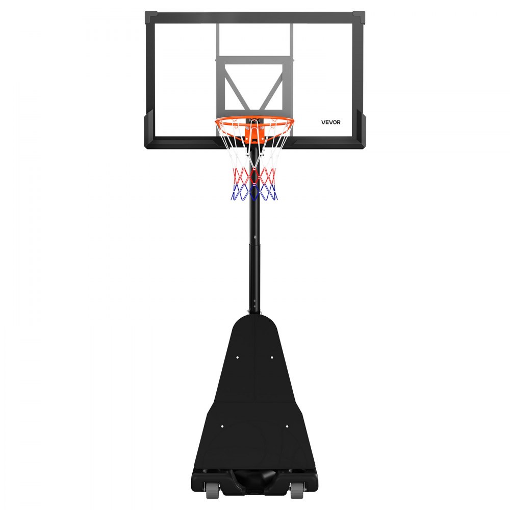 VEVOR Canasta de Baloncesto Altura Ajustable 2,3 a 3,05 m, Soporte de Baloncesto Portátil con Ruedas, Tablero de 1,3 m, Base Rellenable, Acero Reforzado para Niños Adultos Colegio Interior Exterior