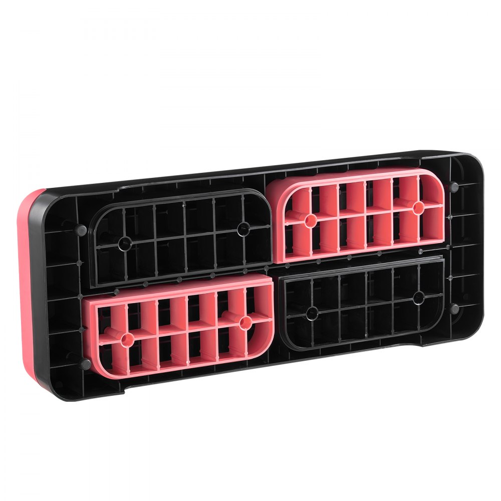 VEVOR Plataforma de Ejercicios Aeróbicos 71 x 28 cm Plataforma de Entrenamiento con Altura Ajustable 4 Elevadores Banco Antideslizante Soporte de 250 kg para Gimnasio en casa, Cardio, Fuerza, Rojo