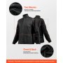 VEVOR Chaqueta de Soldadura Ignífugo XXL Piel Vaca Resistente y Algodón Negro