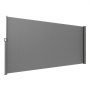VEVOR Toldo Lateral Retráctil Pantalla de Privacidad al Aire Libre 160x300 cm Toldo Lateral contra Viento Impermeable de Poliéster 180g/m² Divisor de Habitación UV 30+ para Patio, Jardín, Balcón, Gris