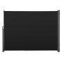 VEVOR Toldo Lateral Retráctil 180 x 300 cm, Pantalla Privacidad Exterior, Mampara Parasol para Patio, Protector Solar a Prueba de Viento y Lluvia, Marco de Metal, para Balcón Jardín Terraza, Negro