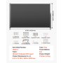VEVOR Toldo Lateral Retráctil 185 x 420 cm, Pantalla Privacidad Exterior, Protector Solar a Prueba de Viento, Biombo Impermeable, Marco de Metal, para Patio Balcón Jardín Terraza Piscina, Color Gris