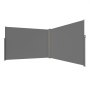 VEVOR Side Awning 200 x 600 cm Side wall awning made of 180 g/m² polyester fabric with PU coating Awning with retractable handle and spring mechanism Privacy screen for balconies and courtyards Gray
