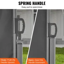 VEVOR Toldo Lateral Retráctil Pantalla de Privacidad al Aire Libre 200x600 cm Toldo Lateral contra Viento Impermeable de Poliéster 180g/m² Divisor de Habitación UV 30+ para Patio, Jardín, Balcón, Gris