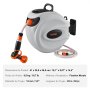 VEVOR Carrete de Manguera Retráctil Giratorio de 180° Carrete Automático de Manguera Montado en Pared Manguera Enrollable Automática 25 m x 12 mm para Regar Césped Jardín, Lavar Auto, Bañar Mascota