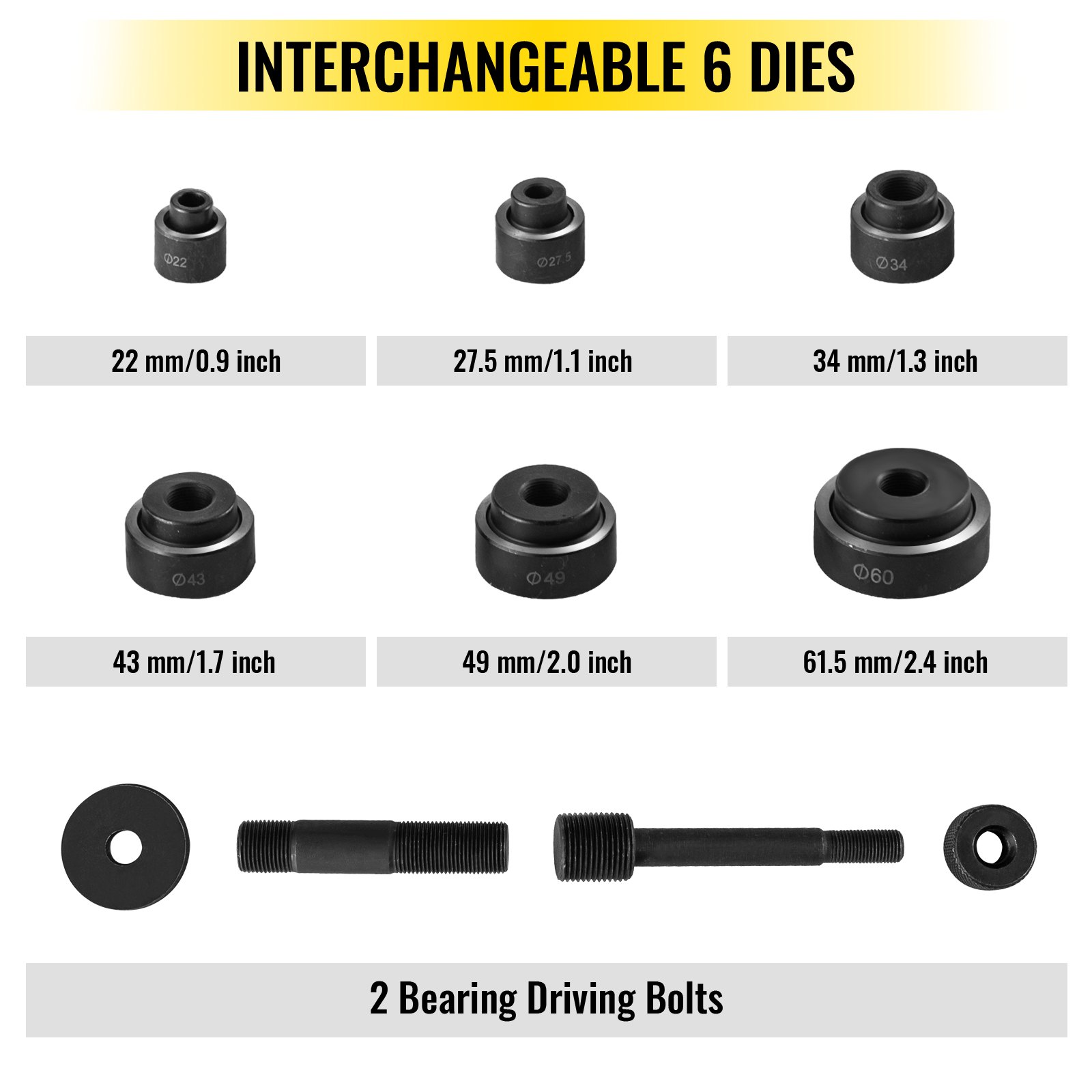 Perforadora Hidráulica Kits De Perforación Manual 6 X Troqueles Con Estuche 6t