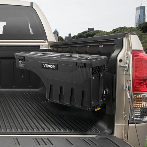 VEVOR Caja de Herramientas para Camión Capacidad 25L Organizador de Maletero de Coche Material de ABS y Acero al Carbono Caja de Almacenamiento 925x280x425 mm con Pivote para Tundra 2007-2021 Pasajero