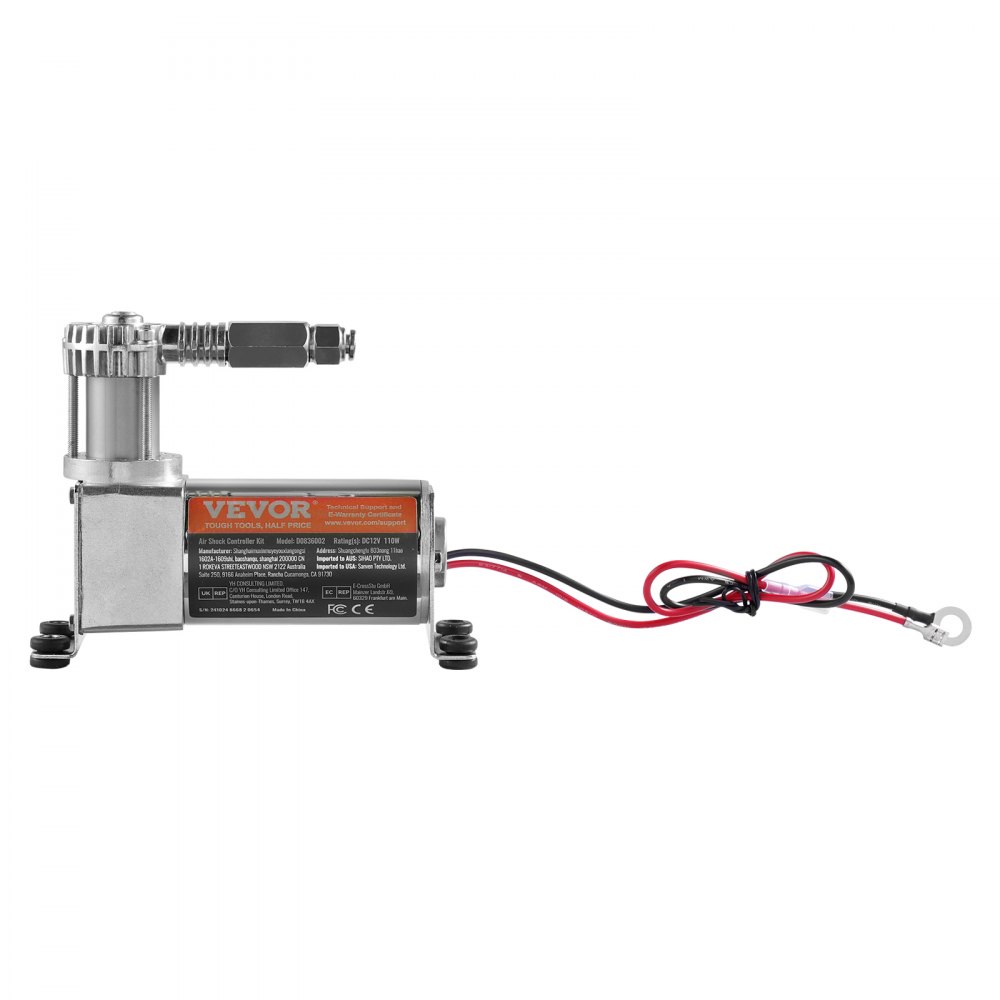 VEVOR Kit de Controlador de Amortiguador de Aire Sistema de Compresor de Aire a Bordo de 12 V 100 PSI Kit de Compresor de Suspensión Neumática con Sistema de Vía Única para Camiones, Furgonetas