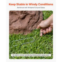 VEVOR Cubierta de Roca Artificial Decorativa para Jardín, de HDPE, Aspecto Realista, Piedra Hueca para Ocultar la Bomba de Pozo, Paisajismo Exterior, Marrón, Tamaño Pequeño, 360 x 410 x 270 mm