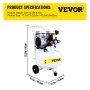 VEVOR Compresor de Aire Compresor Neumático 750 W 220 V Compresor Silencioso con Tanque 25 L Compresor de Aire sin Aceite Compresor de Aire
