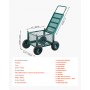 VEVOR Carrito Asiento de Jardín con Ruedas de Caucho y Contenedor de Almacenamiento Estructura Metálica Soporta hasta 181 kg Asiento Móvil para Trabajar para Jardinería, Deshierbe, Plantación