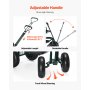 VEVOR Carrito Asiento Giratorio de 360° de Jardín con Ruedas Altura Ajustable Asa Extensible Soporta hasta 181 kg con Respaldo Ergonómico Espacio para Guardar Herramientas para Trabajo de Jardinería