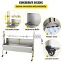 VEVOR Parilla de barbacoa exterior 132lbs Acero inoxidable Barbacoa Asador 40W Altura ajustable de 7,5 "-16,9 " Kit de asador universal para parrilla