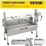 VEVOR Parilla de barbacoa exterior 132lbs Acero inoxidable Barbacoa Asador 40W Altura ajustable de 7,5 "-16,9 " Kit de asador universal para parrilla