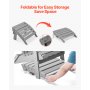 VEVOR Reposapiés Adirondack Plegable de Plástico HDPE de 430 x 480 x 330 mm, Reposapiés Adirondack Resistente a la Intemperie para Silla Adirondack para Porches Exteriores, Césped, Patios, Gris