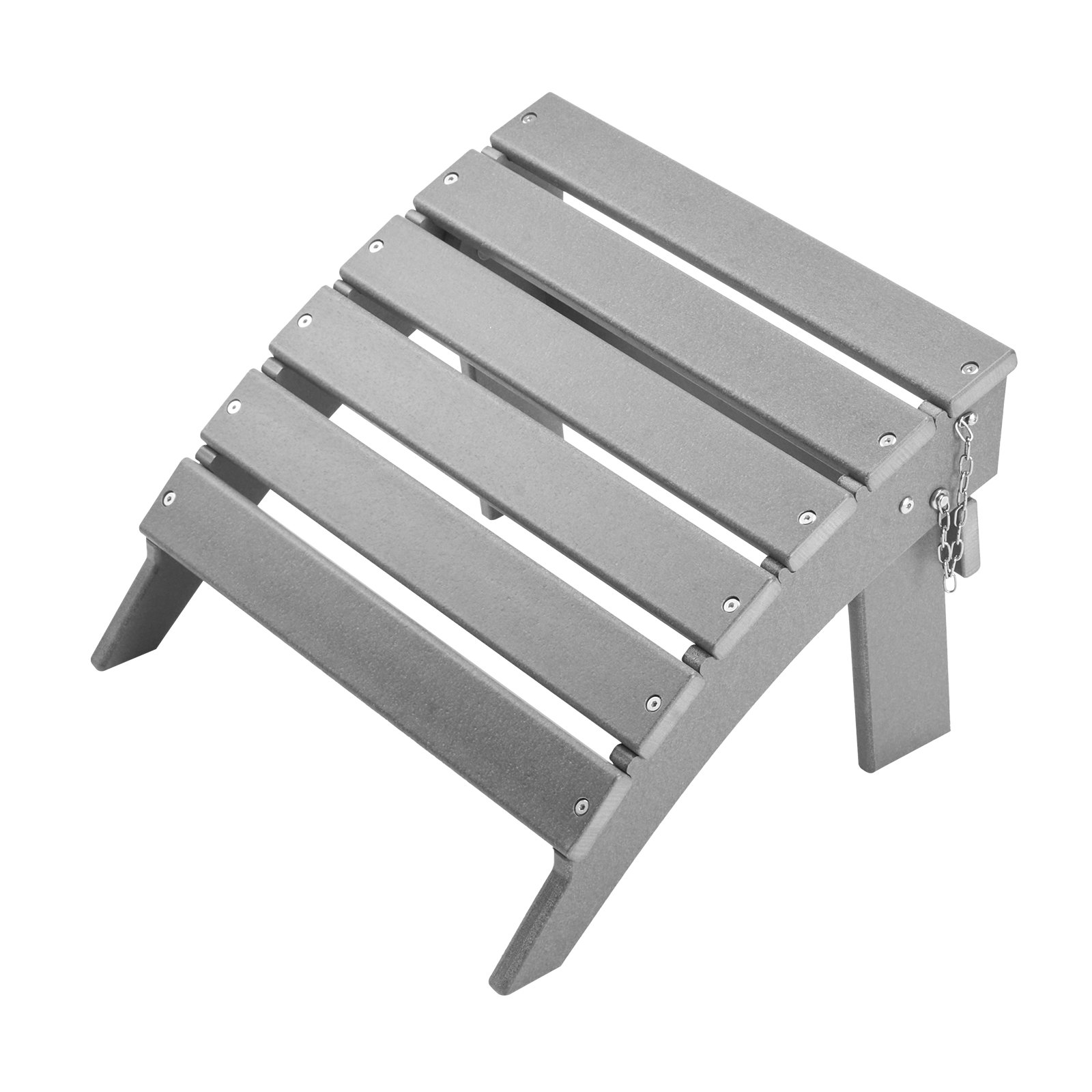 VEVOR Footrest for Adirondack Chairs, 430x480x330 mm, Foldable Adirondack Ottoman Made of HDPE Plastic, Garden Chair, Widely Used for Outdoor Use, Porch, Pool, Lawn, Backyard, Gray