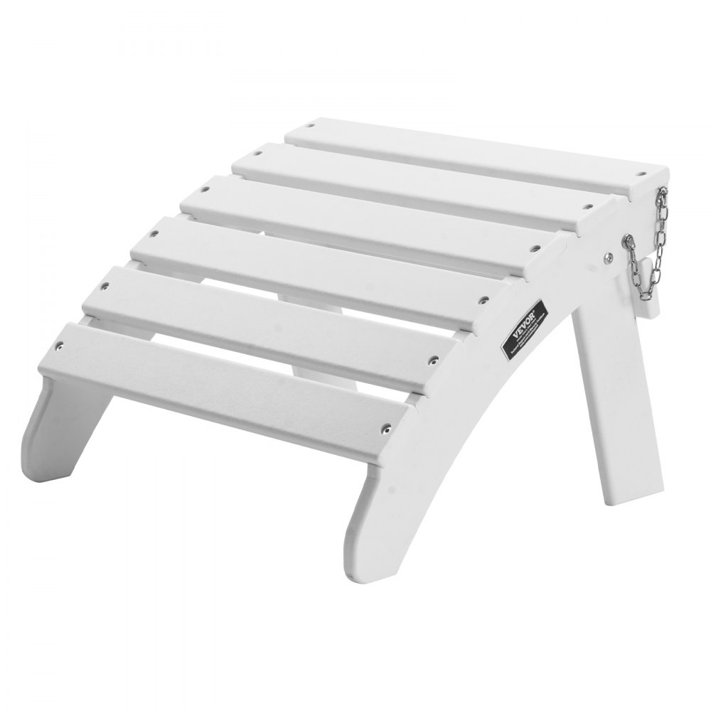 VEVOR Reposapiés Adirondack Plegable de Plástico HDPE de 450 x 500 x 350 mm, Reposapiés Adirondack Resistente a la Intemperie para Silla Adirondack para Porches Exteriores, Césped, Patios, Blanco