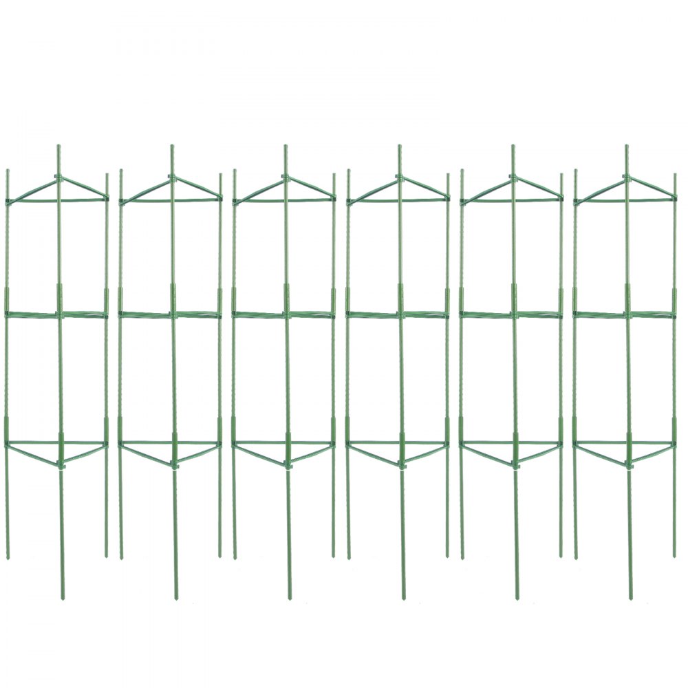 VEVOR - Jaulas para tomates de 6 paquetes para jardín, soporte para plantas enrejadas de tomates de 48 pulgadas, jaula apilable de soporte para plantas altas, para parterres elevados, verduras, flores y plantas trepadoras