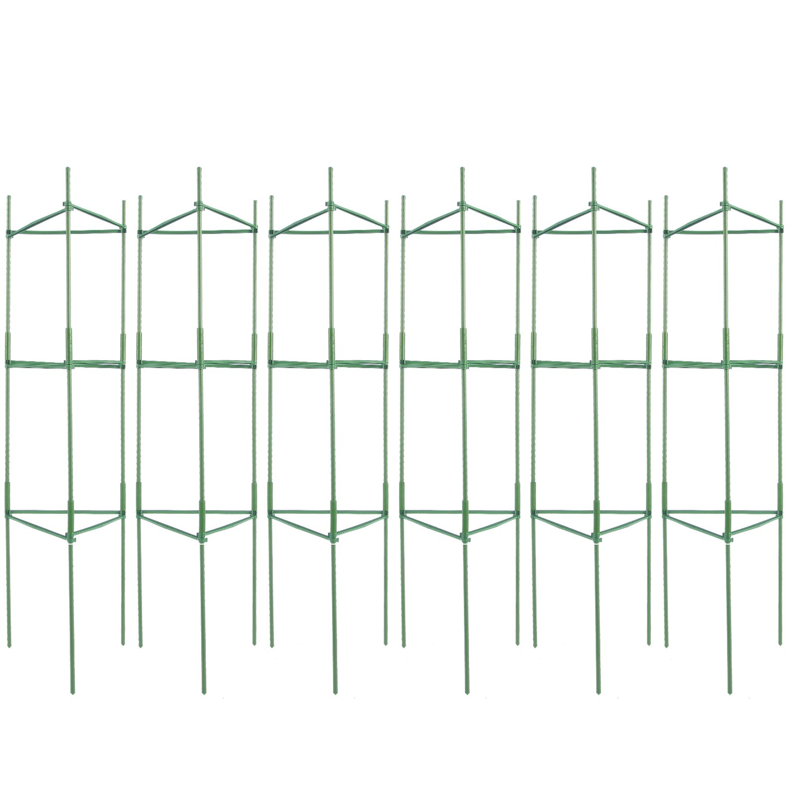 VEVOR 6-Pack Tomato Cages for the Garden, 48-Inch Tomato Trellis Plant Stakes Support, Stackable Tall Plant Support Cage, for Raised Beds, Vegetables, Flowers and Climbing Plants