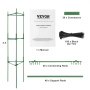 VEVOR 4-Pack Tomato Cages for the Garden, 63 Inch Tomato Trellis Plant Stake Support, Stackable Tall Plant Support Cage, for Raised Beds, Vegetables, Flowers and Climbing Plants