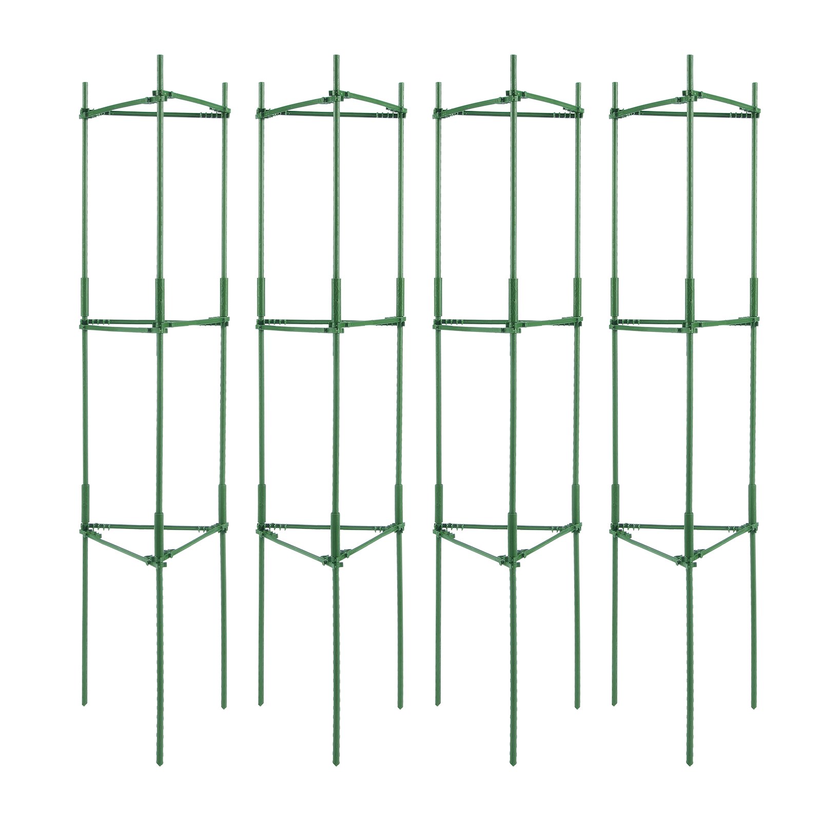 VEVOR 4-Pack Tomato Cages for the Garden, 63 Inch Tomato Trellis Plant Stake Support, Stackable Tall Plant Support Cage, for Raised Beds, Vegetables, Flowers and Climbing Plants